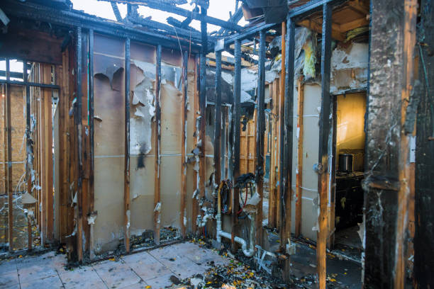 Professional Fire Damage Removal technician working in Grove, OK